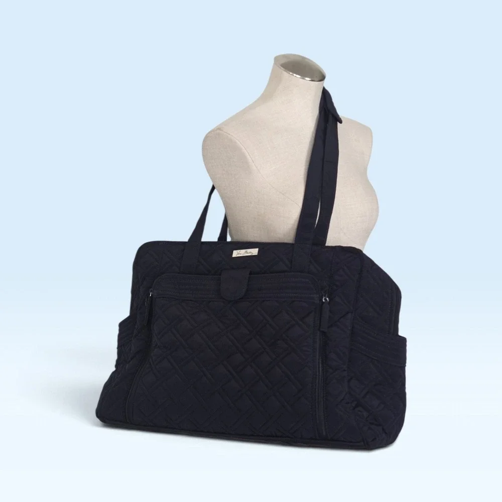 Vera Bradley Diaper Bag Navy Blue Quilted With Changing Pad